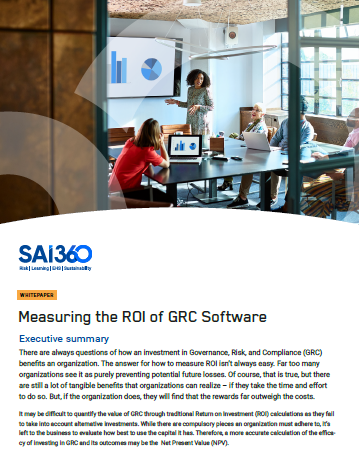 How to Measure the ROI of GRC | SAI360 whitepaper
