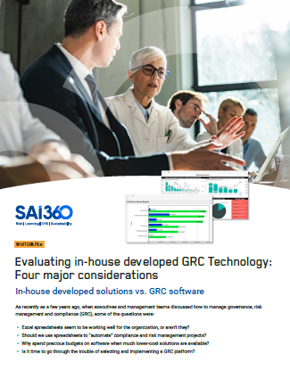 Evaluating in-house Developed GRC Technology | SAI360 whitepaper