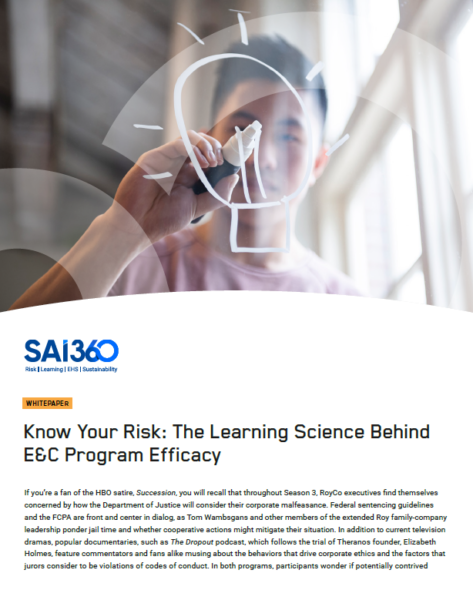 Know Your Risk - About Learning Science | SAI360 whitepaper