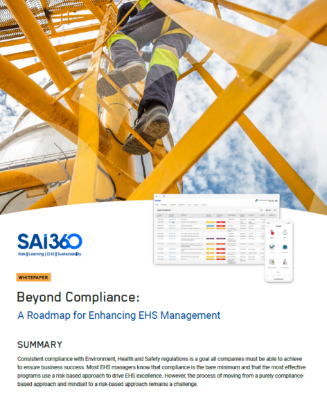 Beyond Compliance: A Roadmap for Enhancing EHS Managment | SAI360 whitepaper