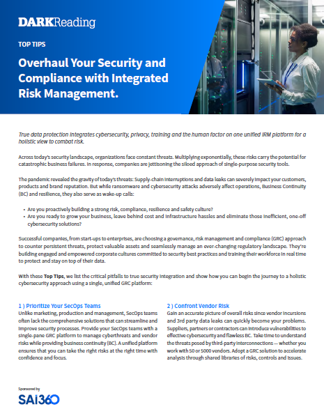 Overhaul your Security and Compliance with Integrated Risk Management | SAI360 whitepaper