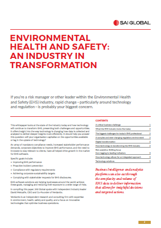 EHS - An Industry in Transformation | SAI360 whitepaper