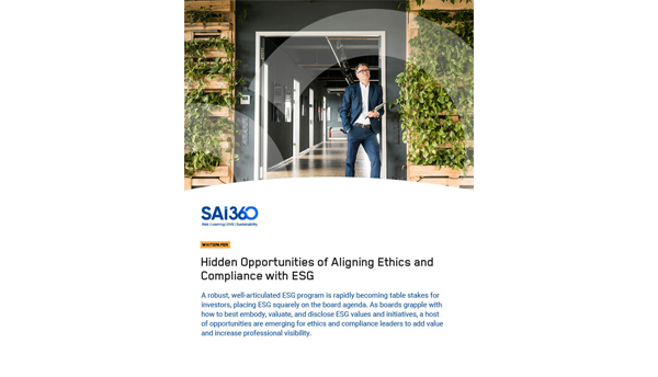 Hidden Opportunities of Aligning Ethics and Compliance with ESG