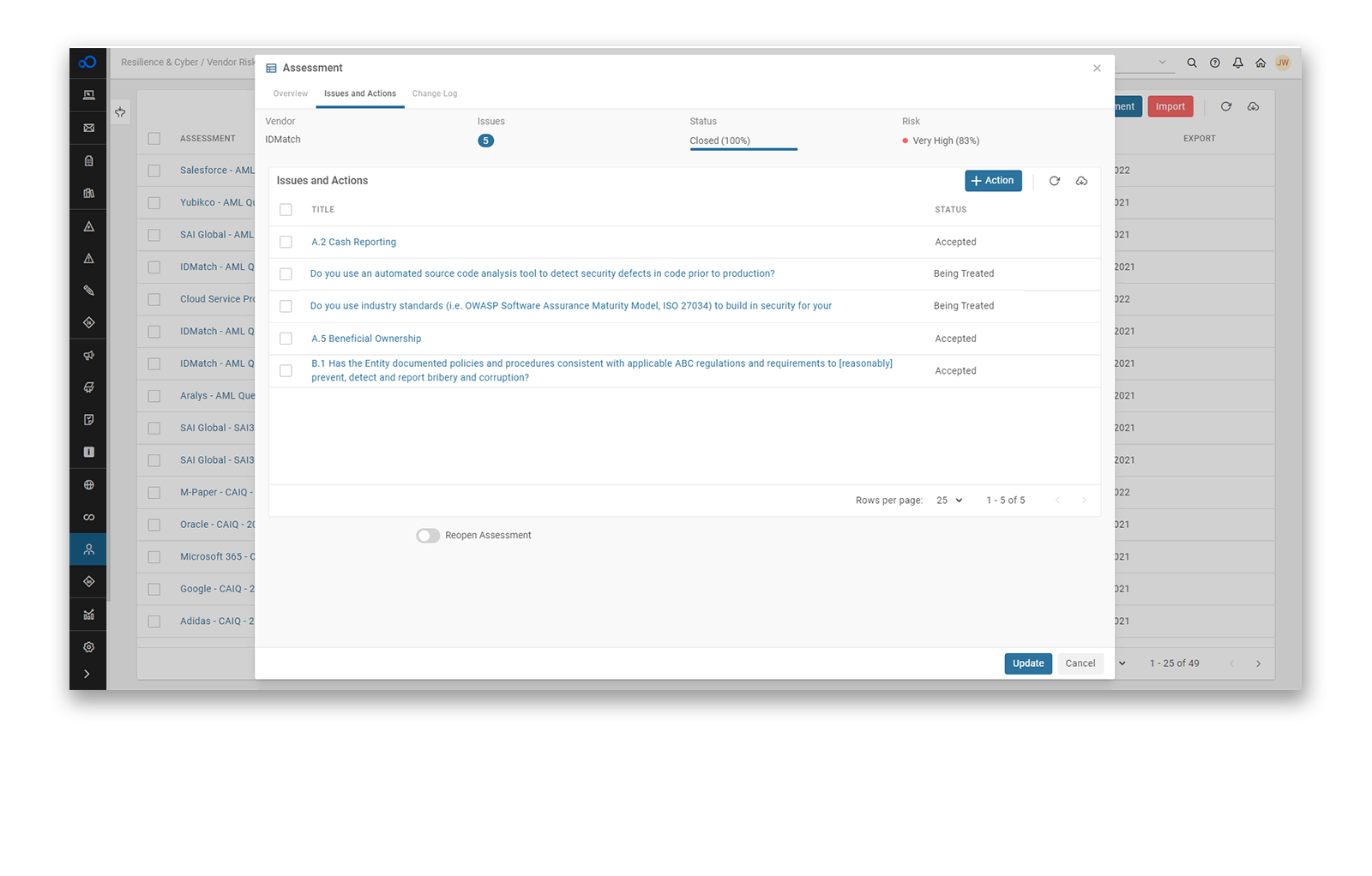 SAI360 Third Party Risk Onboarding