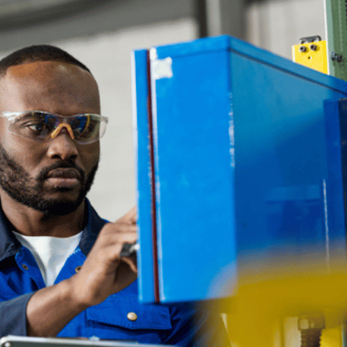 Field engineer entering data