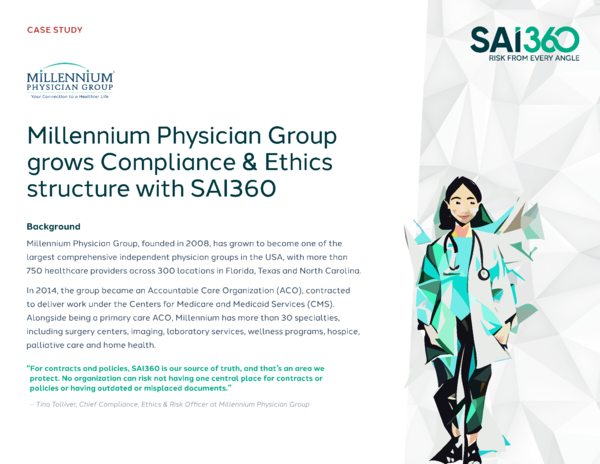 SAI360 case study Millennium Physician