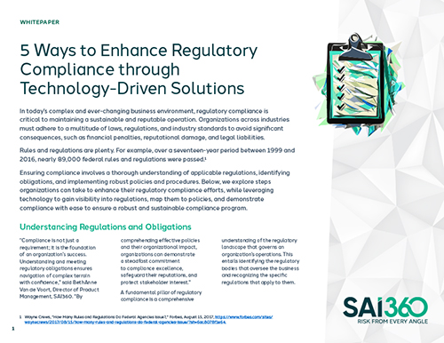 Regulatory Compliance
