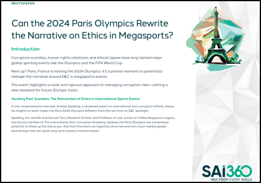 Ethics in megasports front cover
