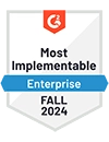 G2 Most Implementable Enterprise Total Fall 2024
