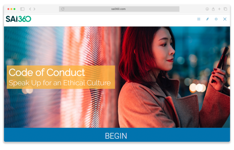 Best practice code of conduct training