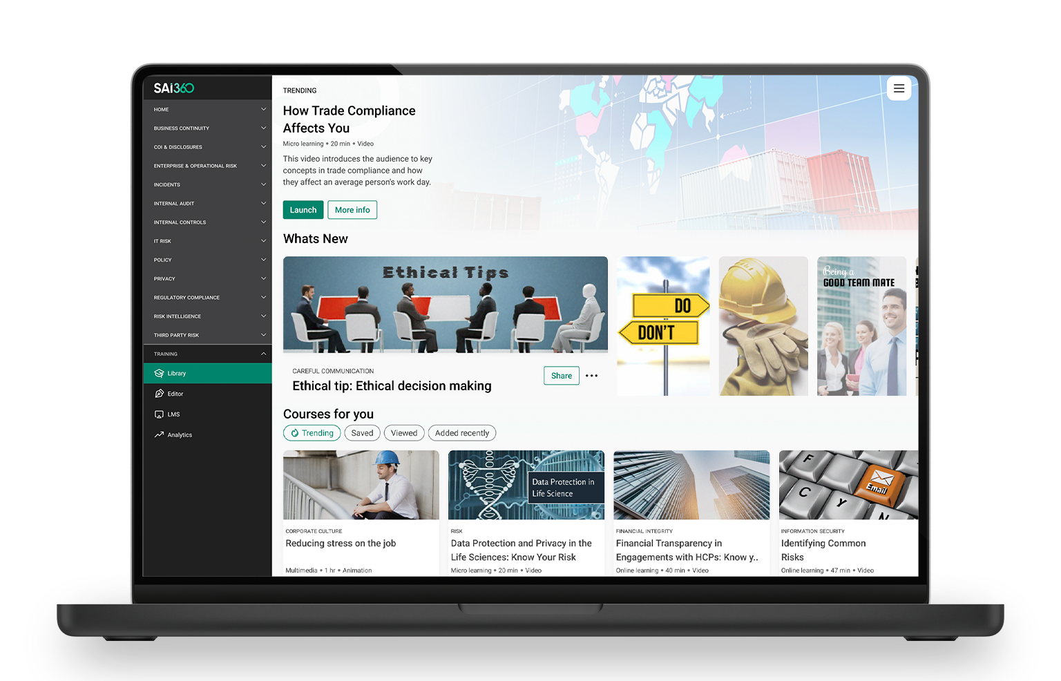 Ethics-&-Compliance-Training Ethics and Compliance Dashboard