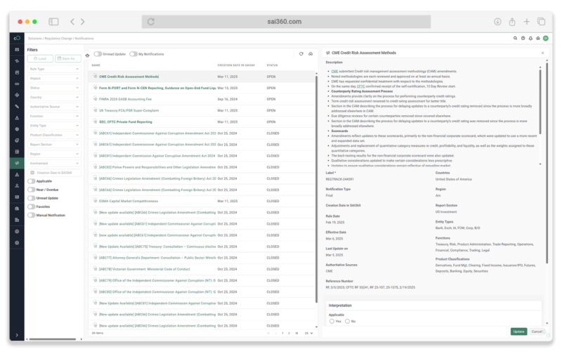 Regulatory Change Management Repository