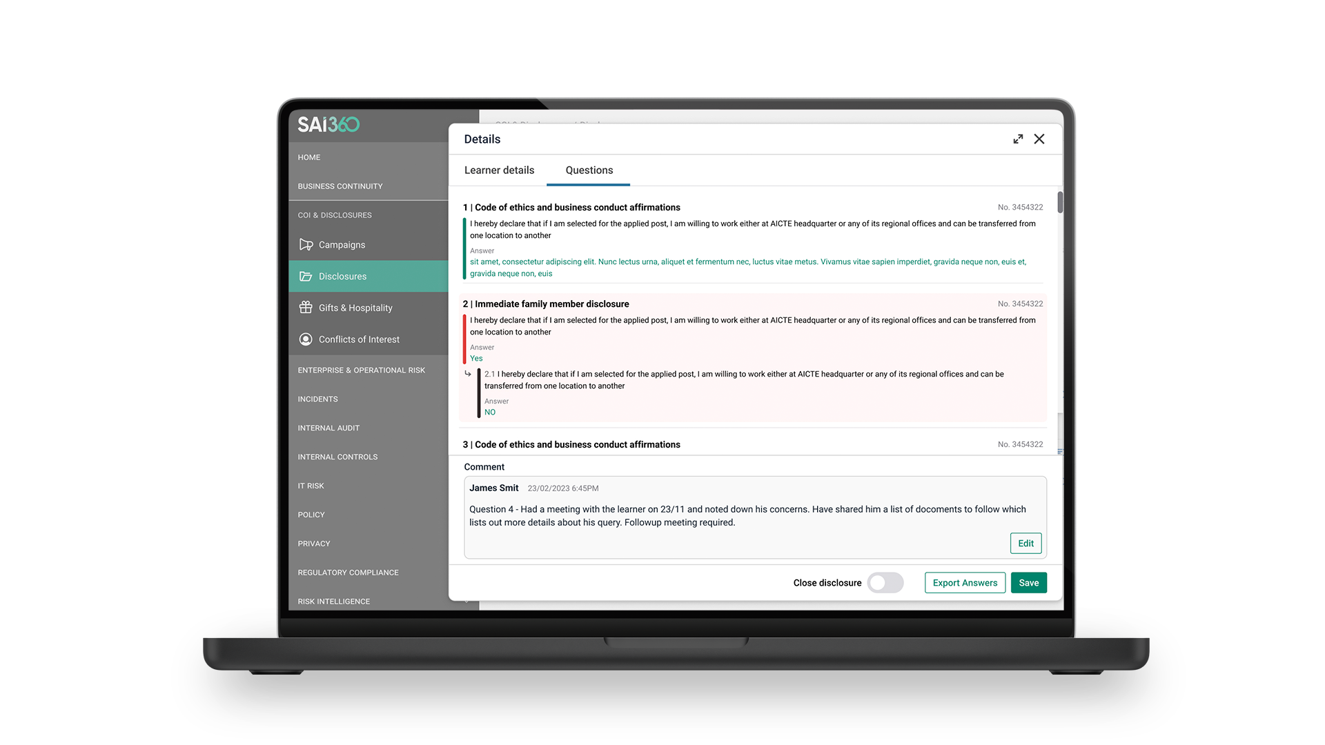 Disclosure Management