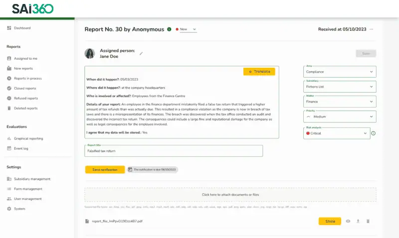 Whistleblower & Case Management