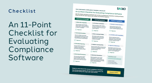 How modern is your corporate compliance training? Take our 11-point scorecard to evaluate your system, identify critical gaps, and ensure audit readiness.