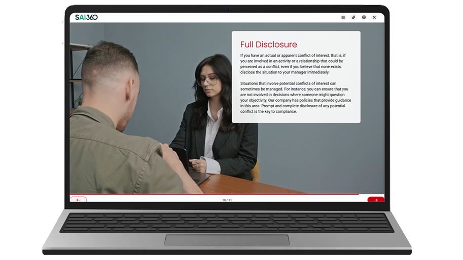 COI Disclosure on Laptop Conflicts of Interest Training