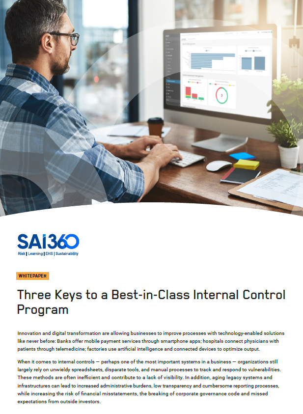 Three Keys to a Best-in-Class Internal Control Program whitepaper